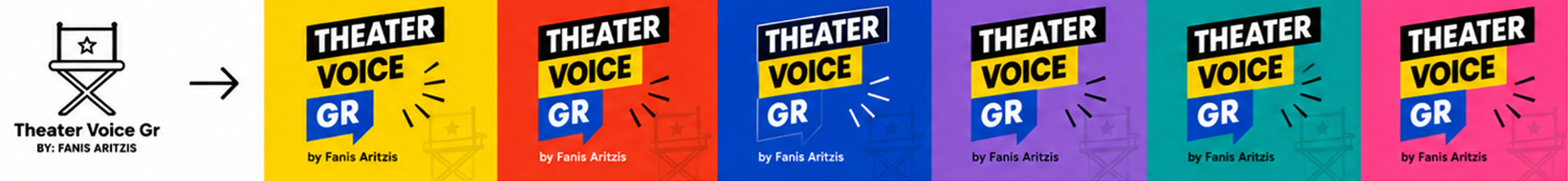 Theater Voice GR visual identity and color system
